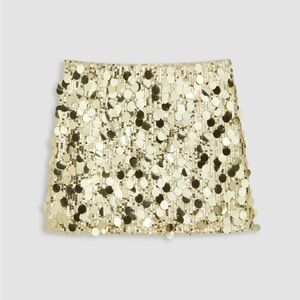 Cider Gold Sequin Mid Waist Mini Skirt size Small
